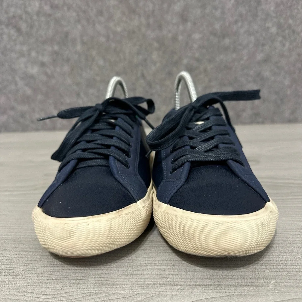 Joules‎ Coast Pump Navy Blue Faux Leather Lace Up Sneakers Women US 7
